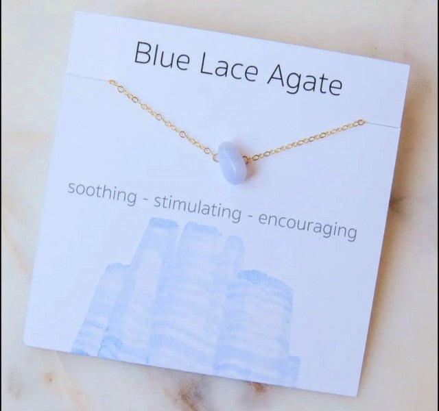 Nye 5 - 8mm Chipstone  - Designkjeder - Gold Electroplated, Blue Lace Agate