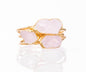 Ny, hÅndlaget rustik Rose Quartz Rosegull Ring