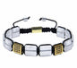 Chambhala Flatstone ArmbÅnd , Clear Quartz - Justerbare - Natural Stone