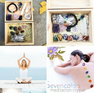 Premium 16 deler Chakra Krystallsett m/aromaolje