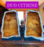 DUO OFFER / Citrine Geode PAIR 20kg 402 & 403 Crystal Cluster Druzy Premium Grade 10kg each H34xW24xD16cm