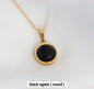 NEW MICCI JEWELRY NATURAL STONE NECKLACES, 45cm , Gold Elecrtroplated, Black AGATE Quartz 16mm Round