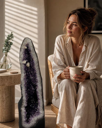Månedens Utvalgte / HIGH QUALTY BRAZILIAN Amethyst Cathedral / Inntil 40% OFF - Naturlig Big Ametyst Crystal Geode, 63kg - 88x27/18cm mined in Brazil