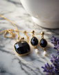 Nytt Smykkesett fra MICCI Design i Sort Onyx. ( Kjede, *Ring, Øredobber )
