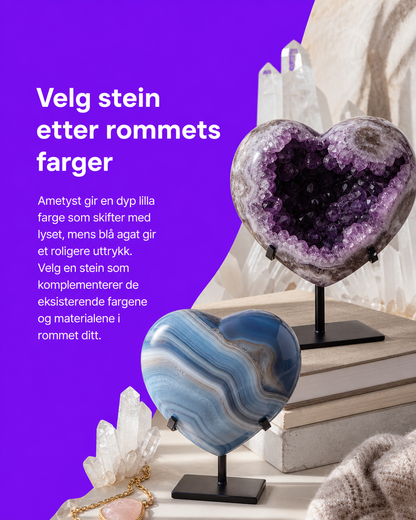 Valg av det perfekte Ametyst Hjerte !