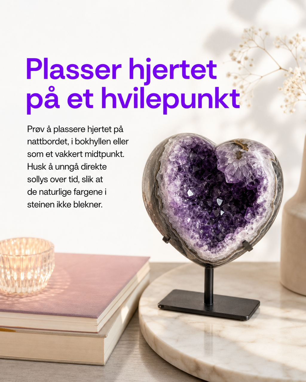 Valg av det perfekte Ametyst Hjerte !