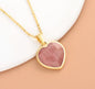 Small Hearts Designkjede 17mm - Gold Electroplated -  Rhodonite
