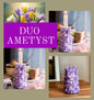 Ny eksklusiv Ametystpakke med 2 stk håndlagede Ametyst Lysestaker m/råkrystall