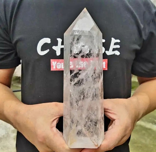 XBig Clear Quartz Towers  - High Quality, ca. 25 - 30cm, 2.5 - 3kg, Wide