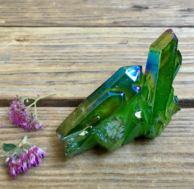 Aura Kvarts , GRØNN Cluster 5 x 7 x10 , stor