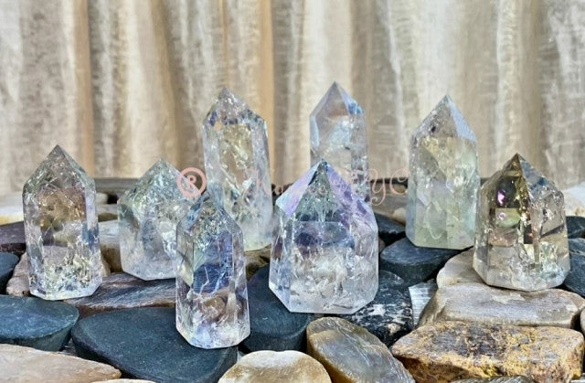 Angel Aura Fire&Ice Quartz TÅrnkrystall 5 - 6cm