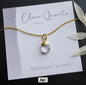 Nytt OVAL Birthstone Designkjede, Gold Electroplated, April - Clear Quartz, 8x14mm