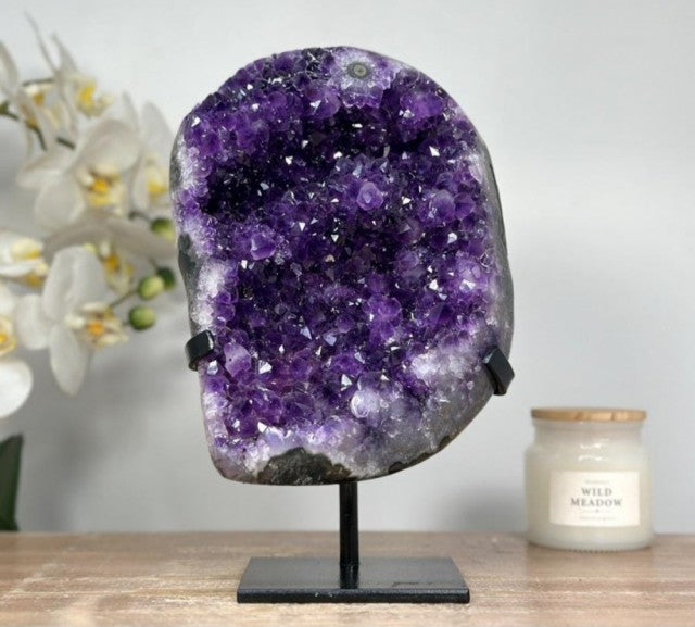 Top Quality Deep Purple Amethyst Stone Geode - MWS1345, 22.5cx13,5cm - 2.2kg