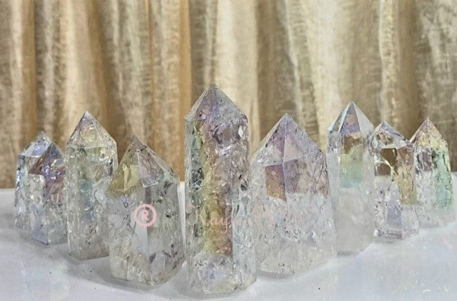 Angel Aura Fire&Ice Quartz TÅrnkrystall 8 - 9cm