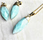 Vakre Amasonitt spissanheng Gold plated m/kjede