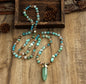 Nye 2025 Bohemian Style Amazonite & Decor , Single Langt Kjede m/Point Anheng