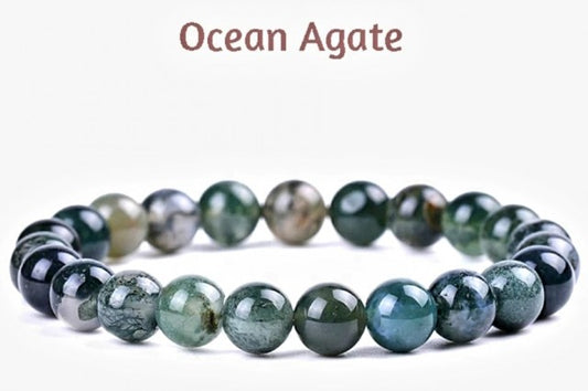 Enkelt og fleksibelt steinarmbÅnd, Ocean Agat