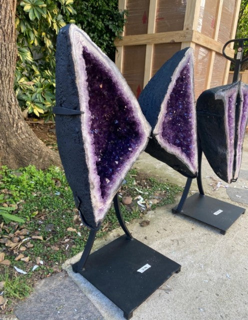 Tall Brazilian Amethyst BUTTERFLY/ ANGEL WINGS Crystal Pair, 31.7kg 47cm, m/stativ 80cm.