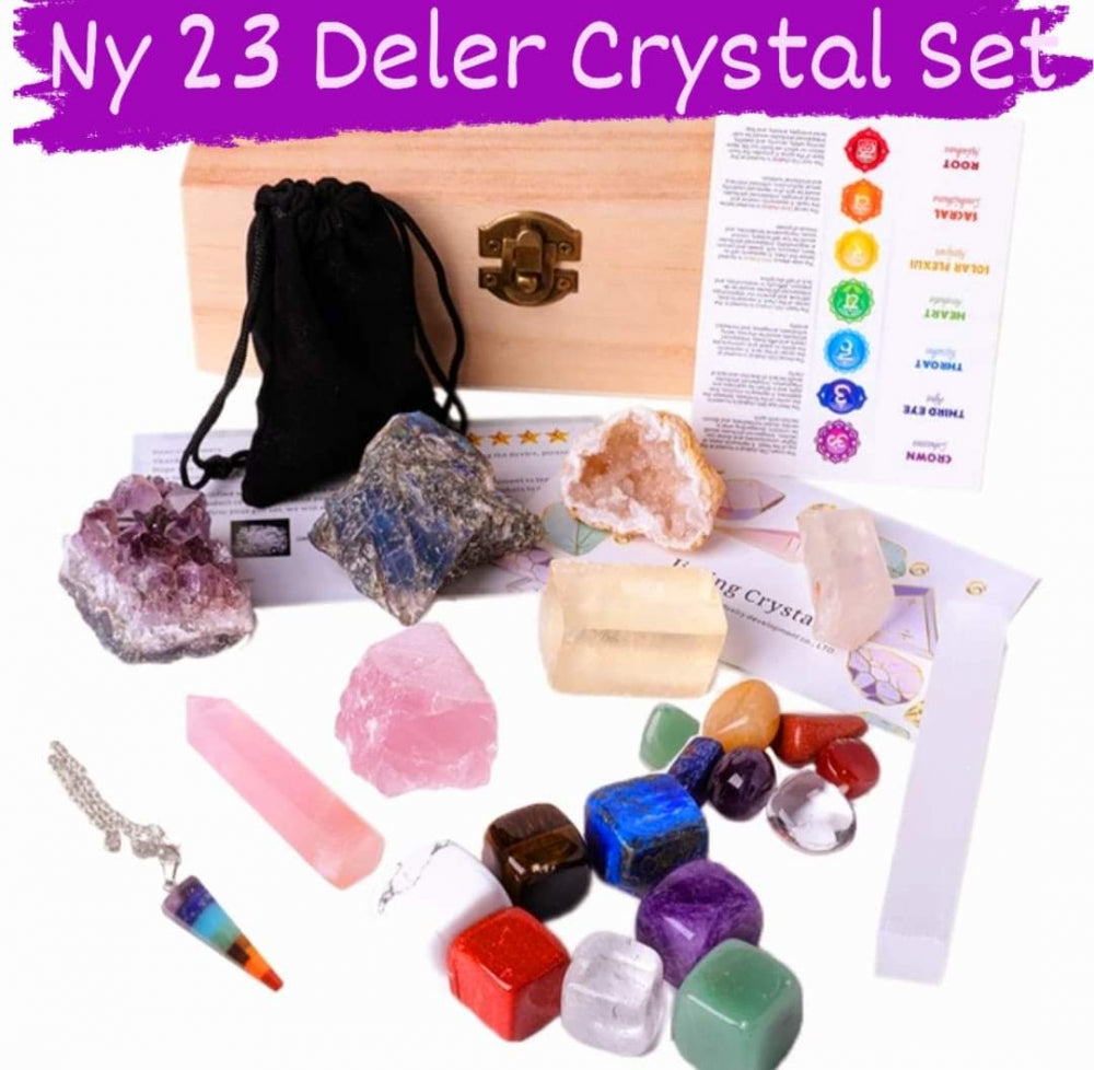 Nytt Premium 23 deler Chakra Krystallsett