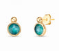 New 2025 Brazil Gem Smaragd Basic Round 18K Gold Plated Necklace & Earring Set