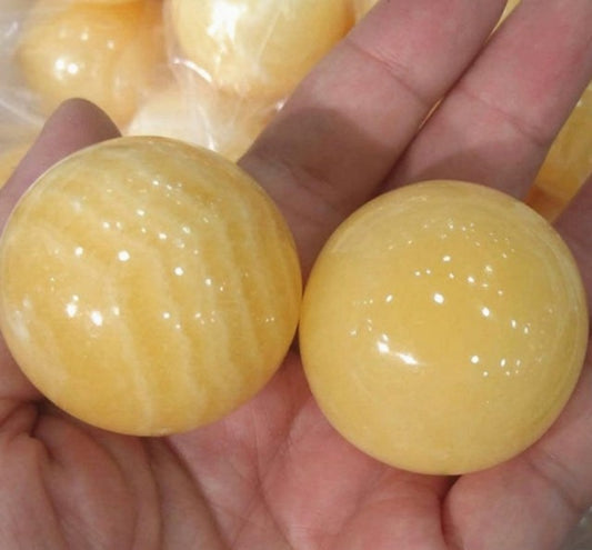 Gul Topaz Jade  drømmekule 40mm