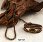 Nye 2025 Bohemian Tigerøye Design Smykkesett, Single Row Kjede og BoHo Single Wrap armbÅnd