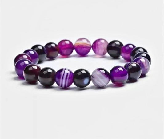 Enkelt og fleksibelt steinarmbÅnd, Lilla Agat