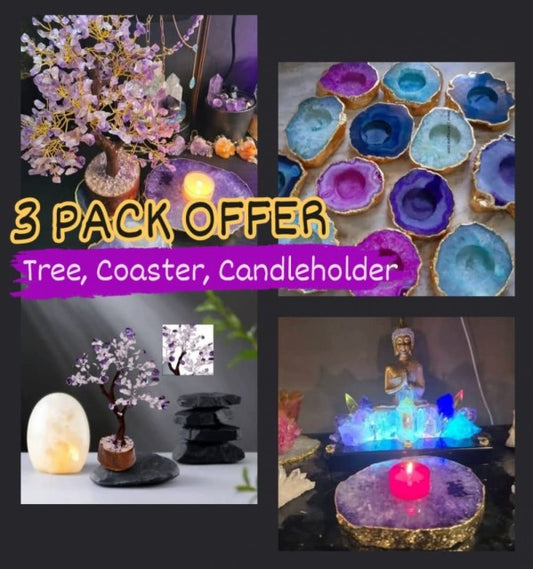 SUPERDEAL - KAMPANJE / 3 PACK OFFER ( Tre, Coaster, Telysholder )
