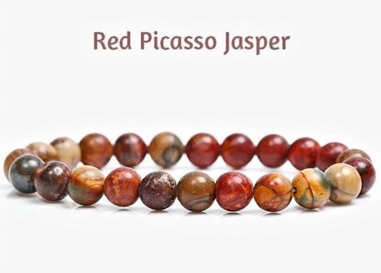 Enkelt og fleksibelt steinarmbÅnd, Red Picasso