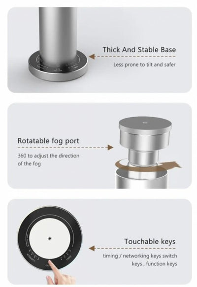 Nyhet ! Smart Home & Office Design Alutube Diffuser uten vann , Sølv Aluminium 110ml, Bluetooth, Oppladbart Batteri