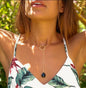 Nye CircleGem Designkjeder m/ Sort Onyx Tear Drop anheng, Gold Electroplated