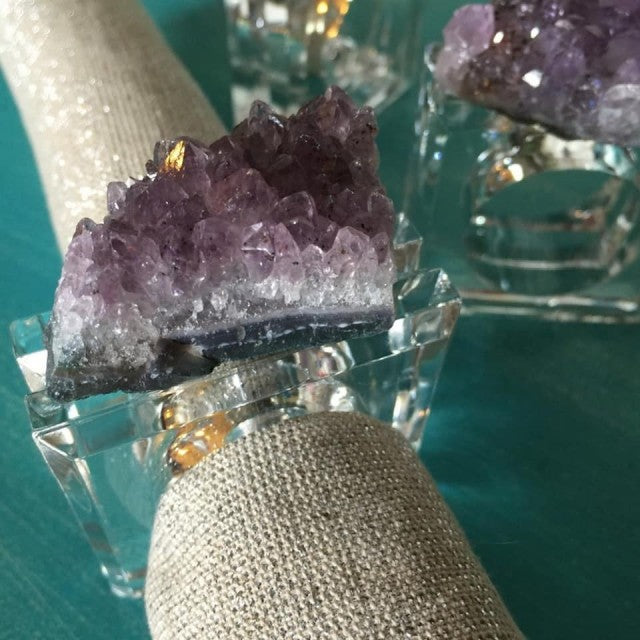 Serviettholder med Ametyst rÅkrystall / Stk.