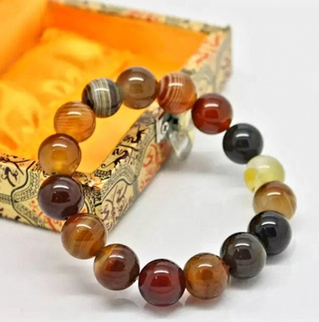 Enkelt og fleksibelt steinarmbÅnd, Coffe Agat