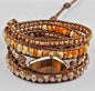NYHET 2025 ! BOHO WRAP BRACELET 5 rader armbÅnd med stor Tigerøye sten