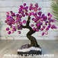 Vakre og eksklusive Feng Shui - Bonsai Lykketrær m/ ekte krystaller og Ametyst Clusterfot, 22cm høy, Rosa Agat, 2.5kg