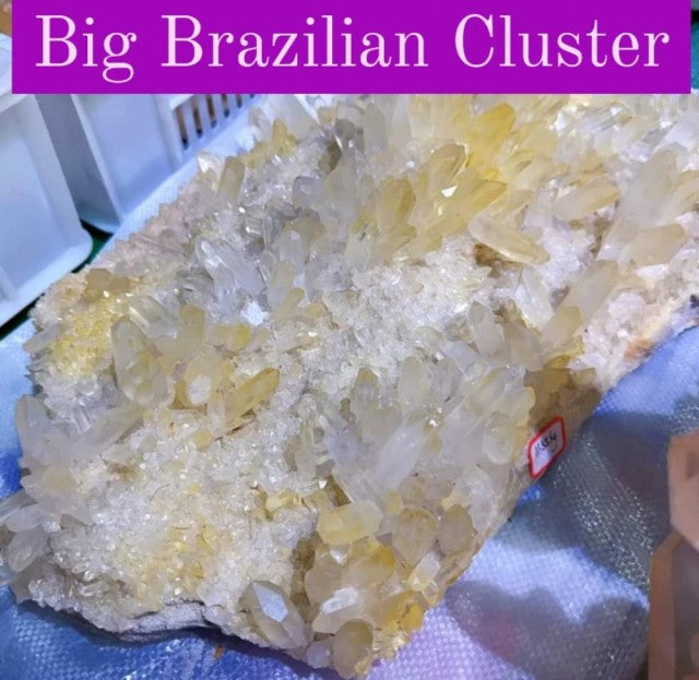 Stort og unikt Brazilian Clear Quartz " Golden Healer " Cluster, ca. 30x25cm -  8 - 10kg
