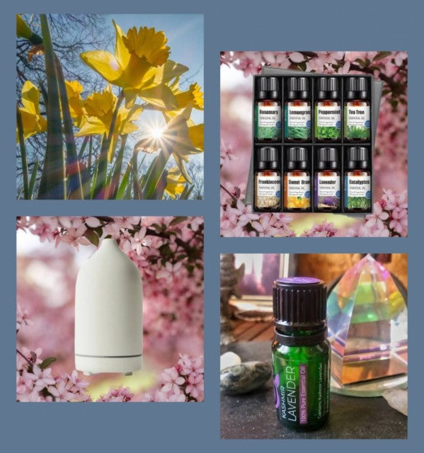 MÅNEDENS SUPERDEAL / SINGLE MINi STONE DIFFUSERPACK (1 stk Hvit Steindiffuser + 8 Pack Essensielle Aromaoljer )
