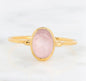 Ny, hÅndlaget rustik Oval Rose Quartz Stone,  Gold Filled Ring