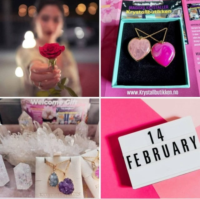 Valentine Gift 7 /  Duo Druzy - Heart Necklace ( Rose Quartz, Pink Agate ) + Free Bracelet
