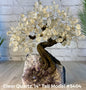 Vakre og eksklusive Feng Shui - Bonsai Lykketrær m/ ekte krystaller og Ametyst Clusterfot, 35cm høy, Clear Quartz, 6kg