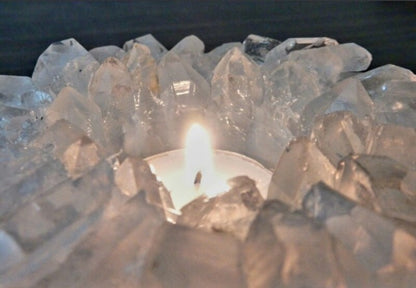 Kampanje  - hÅndlaget Brazilian Clear Quartz Clusterpoint krystalldekorasjon, ca. 10-11cm - 400gram