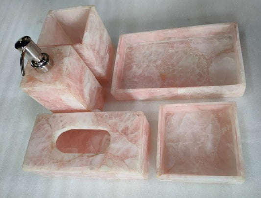 Rose Quartz Quartz Bathroom 5 pcs Set