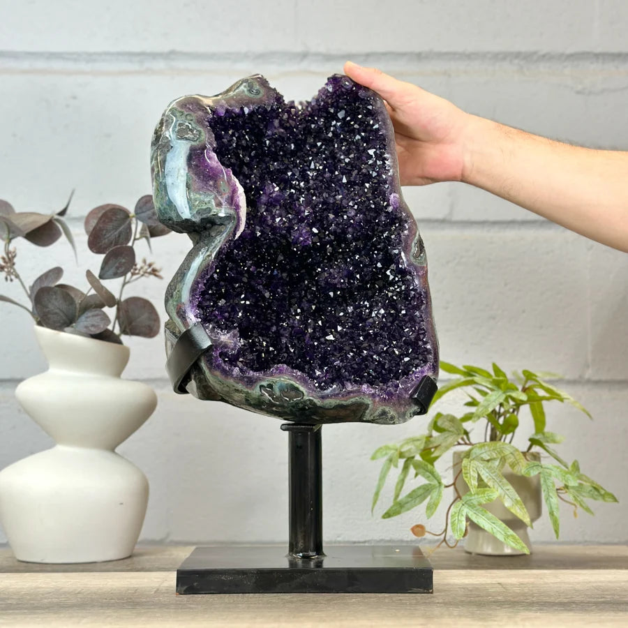 Top Quality Natural Uruguay Amethyt Geode Statemen Piece - MWS3146, 11.5Kg - 47.5 x 24cm