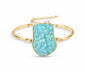 2025 Brazil Gem Freeform 18 Gold Plated Bracelet w/ Natural Amazonite Gemstone
