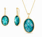 New 2025 Brazil Gem Smaragd Necklace & Earring Set 18K Gold Plated