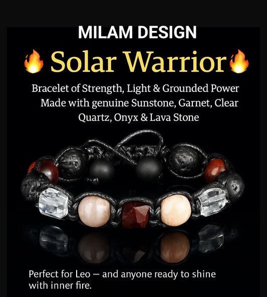 New 2025 Design / Trendy og Exclusivt Shambhala Armbånd, Zodiac Bracelet – Sunstone, Garnet, Lava, Bull’s Eye, Clear quartz for Leo or Any Sign Seeking Strength Clarity - unisex , Justerbar