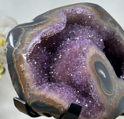Beautiful Amethyst & Agate Stone Geode - 21.5x20.5cm - 3.7kg, MWS1503