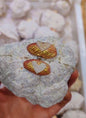 Sparkling Coconut White Quartz Mexican Geode Dekorasjon ( hengslet par ) , ca. 8cm og 300 - 400gram