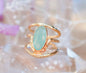 HÅndlaget, Designring med Aqua Chalsedony 18K Gold Electroplated.