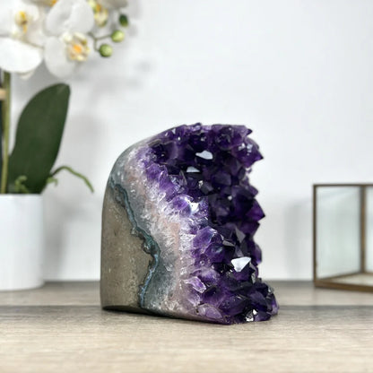 Natural Uruguayan Amethyst Cathedral with Large & Shinny Crystals - CBP1271, 15.5x12cm